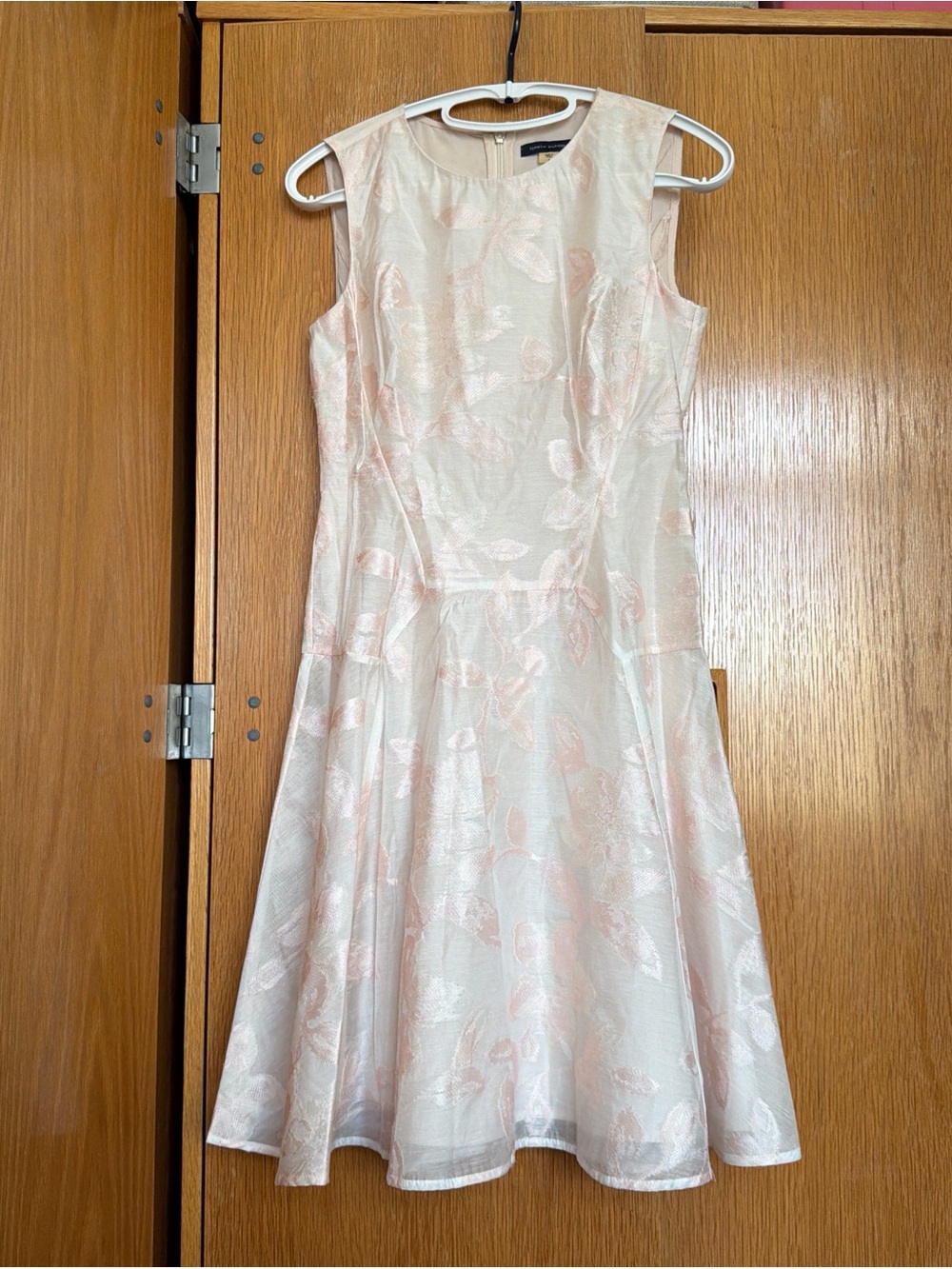 Tommy Hilfiger Baby Pink Dress with Blush Floral Jacquard